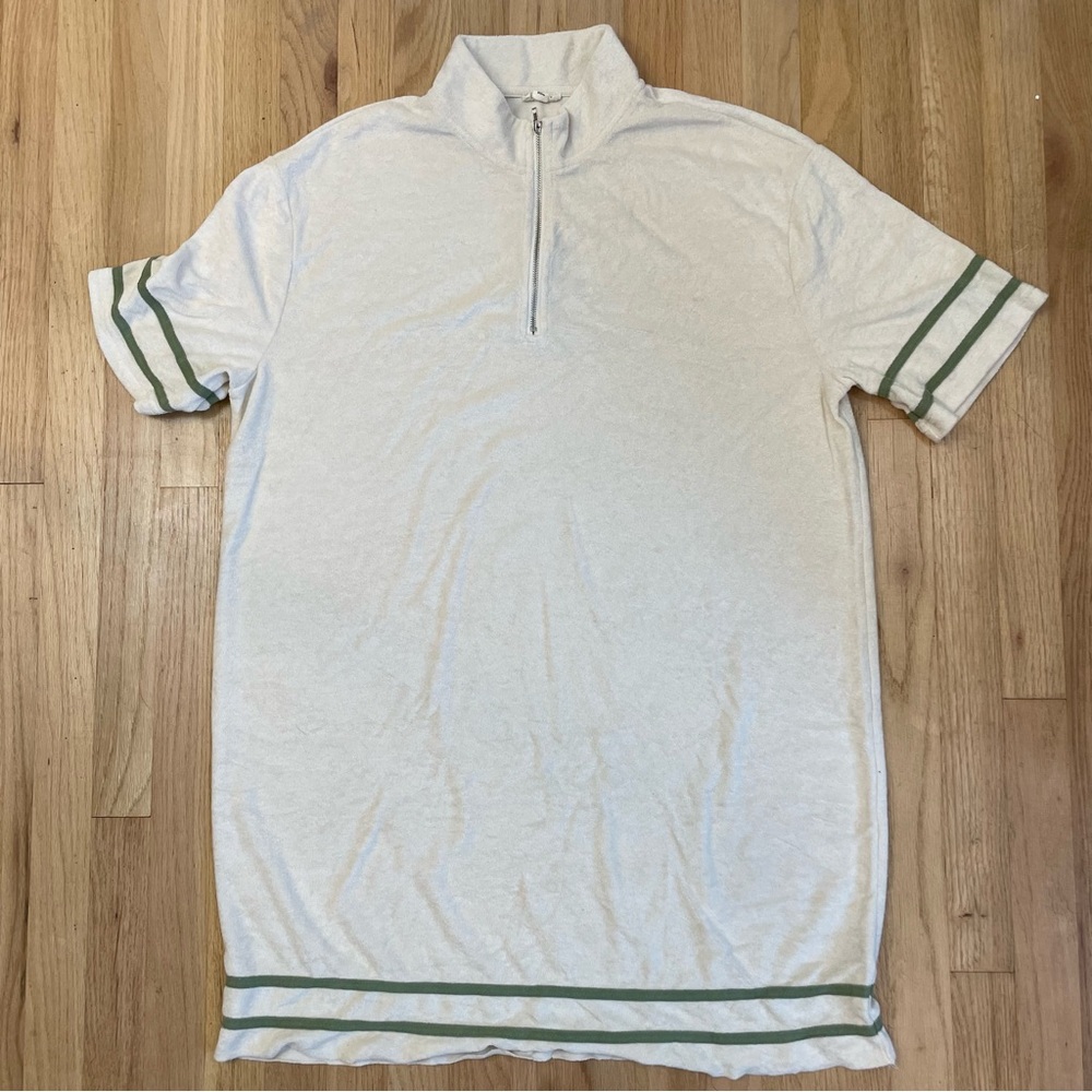 POL Terry Dress M/L Ivory Retro Shift Oversized Comfy. Mod neutral minimalist